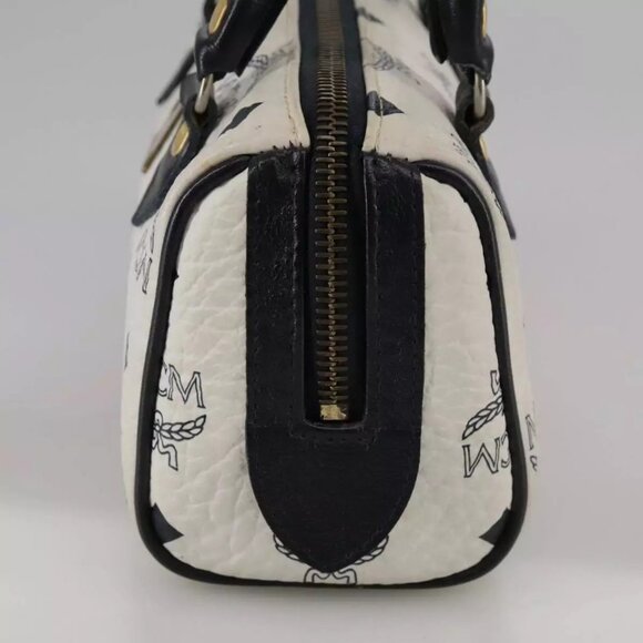 MCM Vicetos Logogram Mini Hand Bag PVC Leather White Auth - Picture 11 of 15